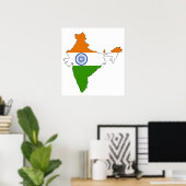 Indische vlag — volledige grootte poster (Thuiskantoor)