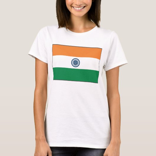 Indische vlag x kaart T-Shirt (Voorkant)