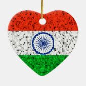 Indische vlaggenglitterversiering keramisch ornament (Achterkant)