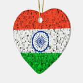 Indische vlaggenglitterversiering keramisch ornament (Links)