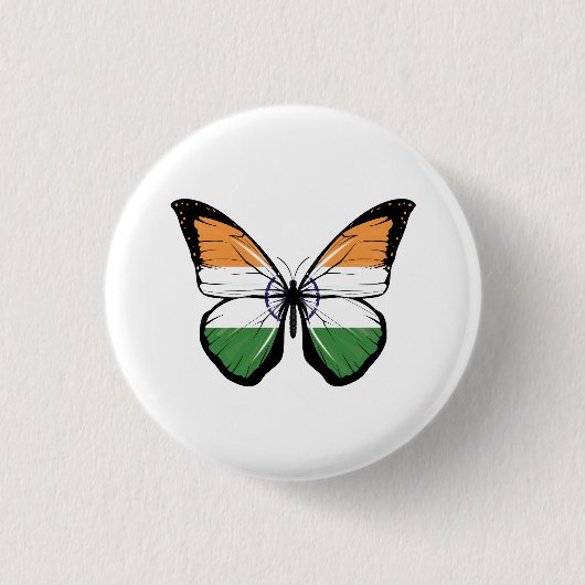 Indische vlindervlag ronde button 3,2 cm (Voorkant)