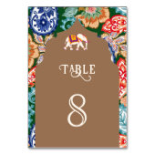 Indische volkskunst olifant beige bruiloft kaart (Voorkant)