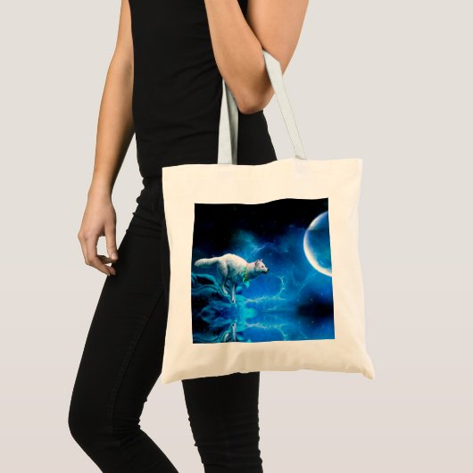 Indische wolf en volle maan tote bag (Voorkant (product))