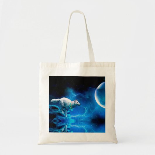 Indische wolf en volle maan tote bag (Voorkant)