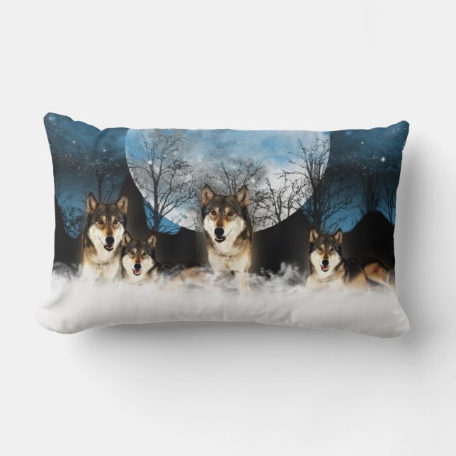 Indische Wolf Pillow Kussen (Voorkant)