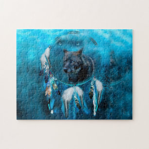 Indische wolvendromer met etnische versieringen legpuzzel