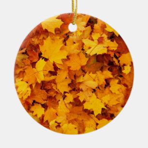 Indische zomergulden bladeren keramisch ornament