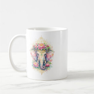 Indischer Frühling - Elefant mit Blumen Koffiemok