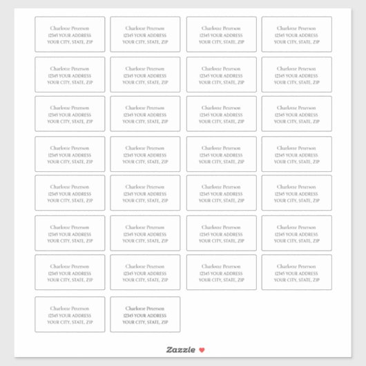 Individual Adress Label Custom-Cut Vinyl Sticker (Feuille)