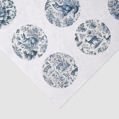 Individual Blue Chinoiserie Inspired Decoupage Tissuepapier (Detail)