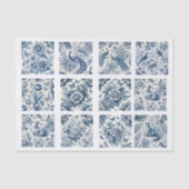 Individual Blue Chinoiserie Inspired Decoupage Tissuepapier (Voorkant)