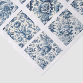 Individual Blue Chinoiserie Inspired Decoupage Tissuepapier (Detail)