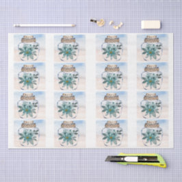 Individual Coastal Florals in a Jar Decoupage  Tissuepapier