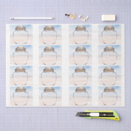 Individual Jars & Coastal Background Decoupage  Tissuepapier