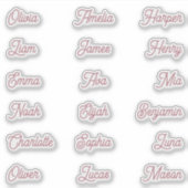 Individual Names Elegant Rose Gold Calligraphy  Sticker (Voorkant)