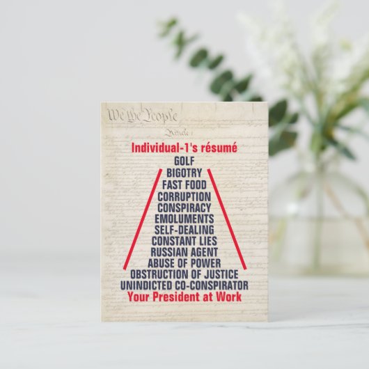 Individueel-1 Trump Collusie Obstructie jan 2019 Briefkaart (Staand voorkant)