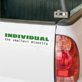 Individueel - de kleinste minderheidsBumpersticker Bumpersticker (Op Truck)