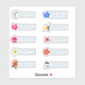 Individueel postadres Tropical Wedding Sticker (Vel)