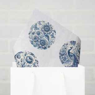Individuele Blauwe Chinoiserie Geïnspireerde Decou Tissuepapier