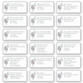 Individuele bruiloft Gast Naam Adres Blauwe Bloeme Sticker (Voorkant)