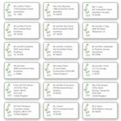 Individuele bruiloft Gast Naam Adres Eucalyptus Sticker (Voorkant)