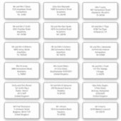 Individuele bruiloft gast naam adres sans stijl sticker (Voorkant)