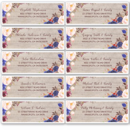 individuele gastnamen Adresetiketten Sticker (Voorkant)