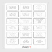 Individuele namen Adressen Verzending Sticker (Vel)