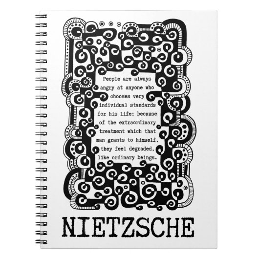 INDIVIDUELE NORMEN, citaat Nietzsche Notitieboek (Voorkant)