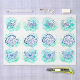 Individuele Vintage Geïnspireerde Blauwe & Witte D Tissuepapier