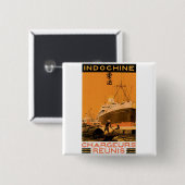 Indochine Chargeurs Reunis Vierkante Button 5,1 Cm (Voorkant /achterkant)