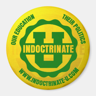 "Indoctrinaat U" Radiation Logo Round Magnet Magneet