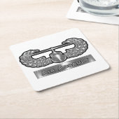 Indompelbare luchtaansteker vierkante kartonnen onderzetter (Schuin)