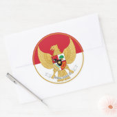 indonesia emblem classique rond autocollant (Enveloppe)