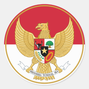 indonesia emblem classique rond autocollant