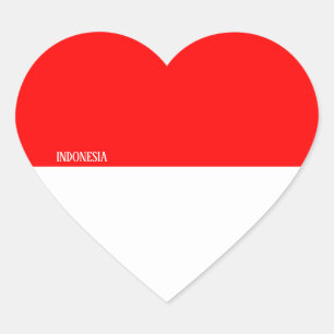Indonesia Flag Splendid Patriotic Hart Sticker