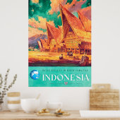 Indonesië, dorp Batak in Noord-Sumatra Poster (Keuken)