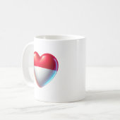 Indonésie Drapeau cardiaque Thé café Mug (Devant gauche)