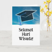 Indonesië "Happy Afstuderen Day" Indonesisch Kaart (Gele Bloem)