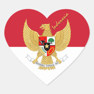 Indonesië Hart Sticker, Patriottische Indonesische Sticker