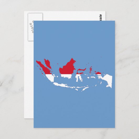 Indonesië-ID, Jakarta, vlaggenkaart Briefkaart (Voorkant / Achterkant)
