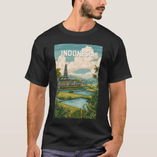 Indonesië Illustratie Reis Kunst Vintage T-shirt