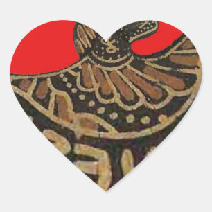 Indonesië Javaanse Shadow Puppet Culturele Kunst Hart Sticker