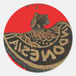 Indonesië Javaanse Shadow Puppet Culturele Kunst Ronde Sticker