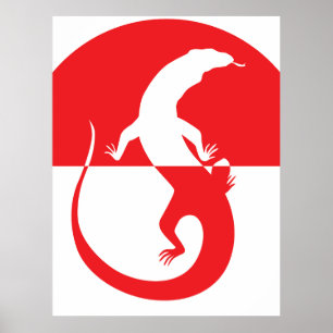 Indonesië Komodo draak Monitor Indonesisch Poster