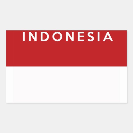 indonesië land vlag naam rechthoekige sticker (Voorkant)