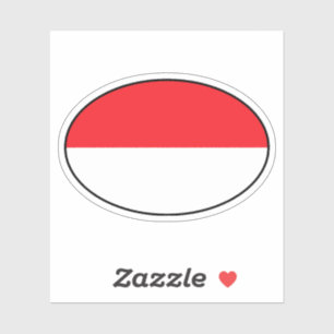 Indonesië Landcode Ovale Sticker met vlag
