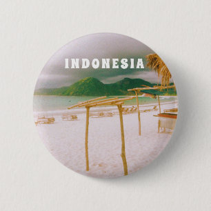 Indonesië Lombok Tropisch Paradijs Print  Ronde Button 5,7 Cm