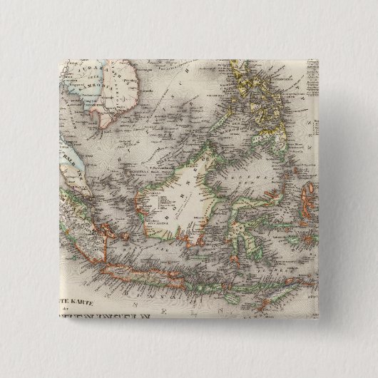 Indonesië, Maleisië Vierkante Button 5,1 Cm (Voorkant)