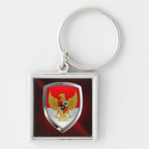 Indonesië Metallic Emblem Sleutelhanger